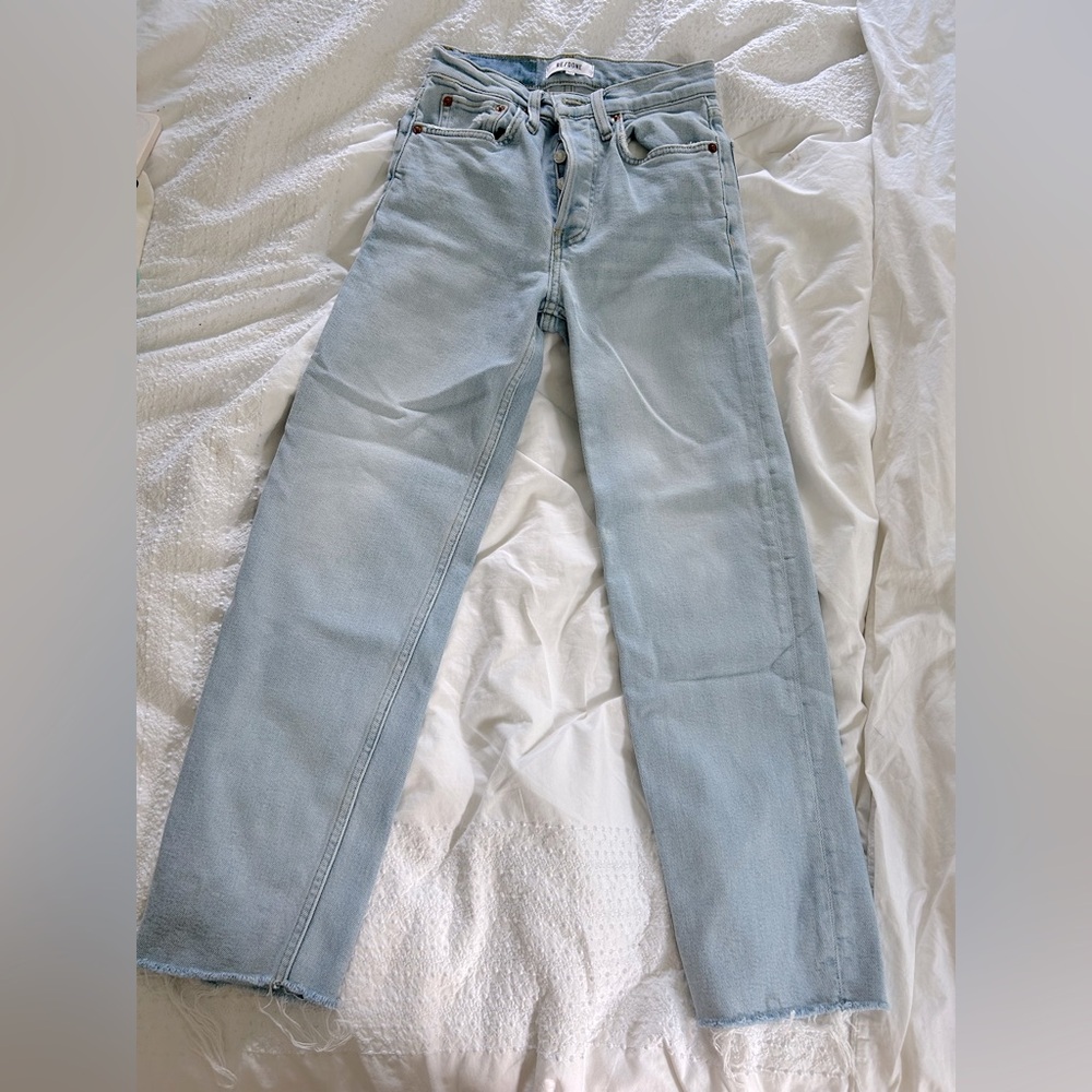 Re/Done Light Wash Straight Leg Jeans